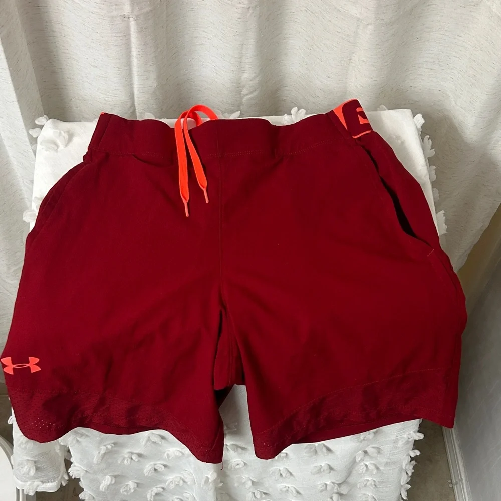 Under Armour Women's Crimson Athletic Shorts - Picture 1 of 4